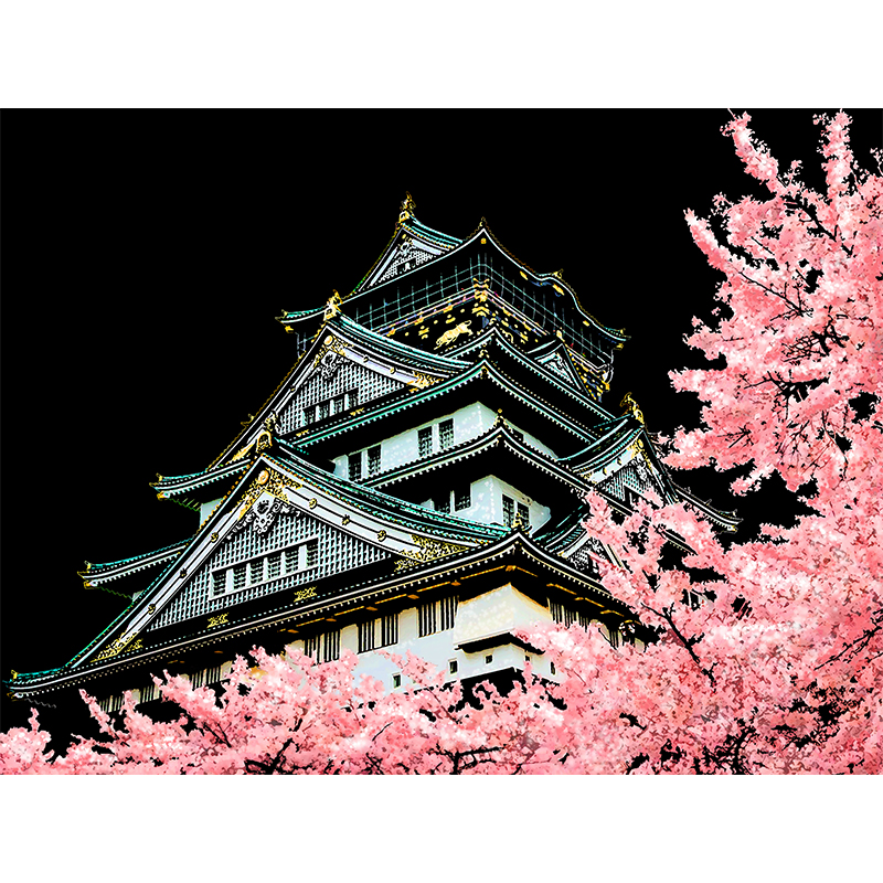 DIY 스크래치 나이트뷰 (Modern Color) 벚꽃과 오사카