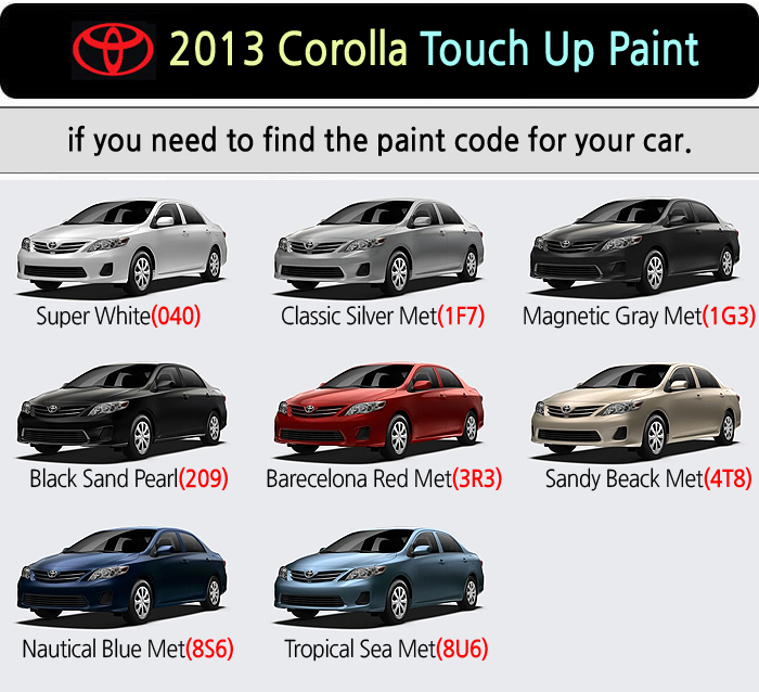 Magictip Toyota Corolla Touch Up Paint Pen 040 1F7 1G3 209 3R3 4T8 8S6 8U6