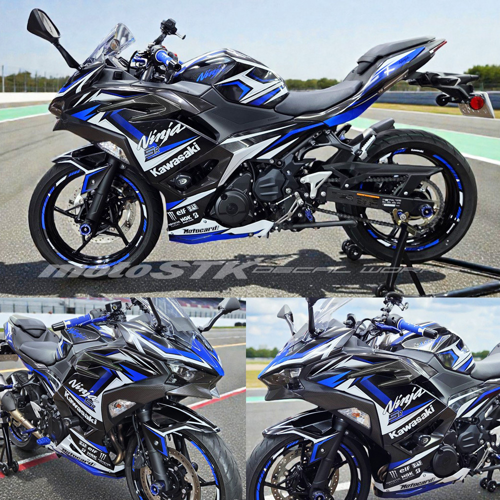 Kawasaki NINJA500 Motorcycle Blue Graphic Decal Set Sticker kit | eBay