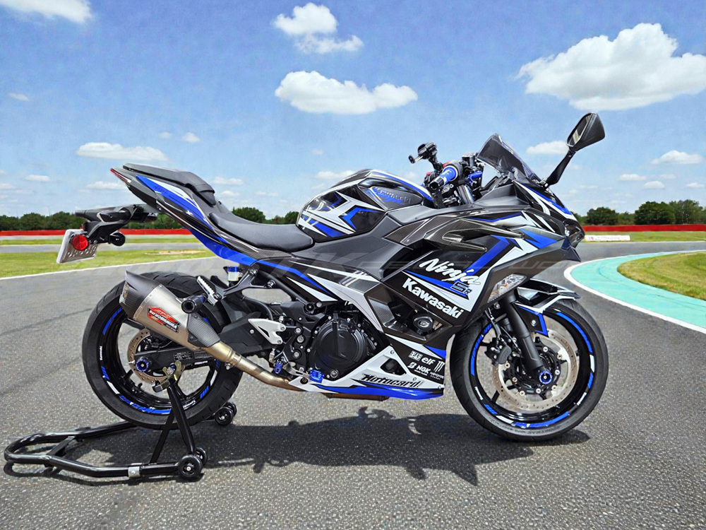 Kawasaki NINJA500 Motorcycle Blue Graphic Decal Set Sticker kit | eBay