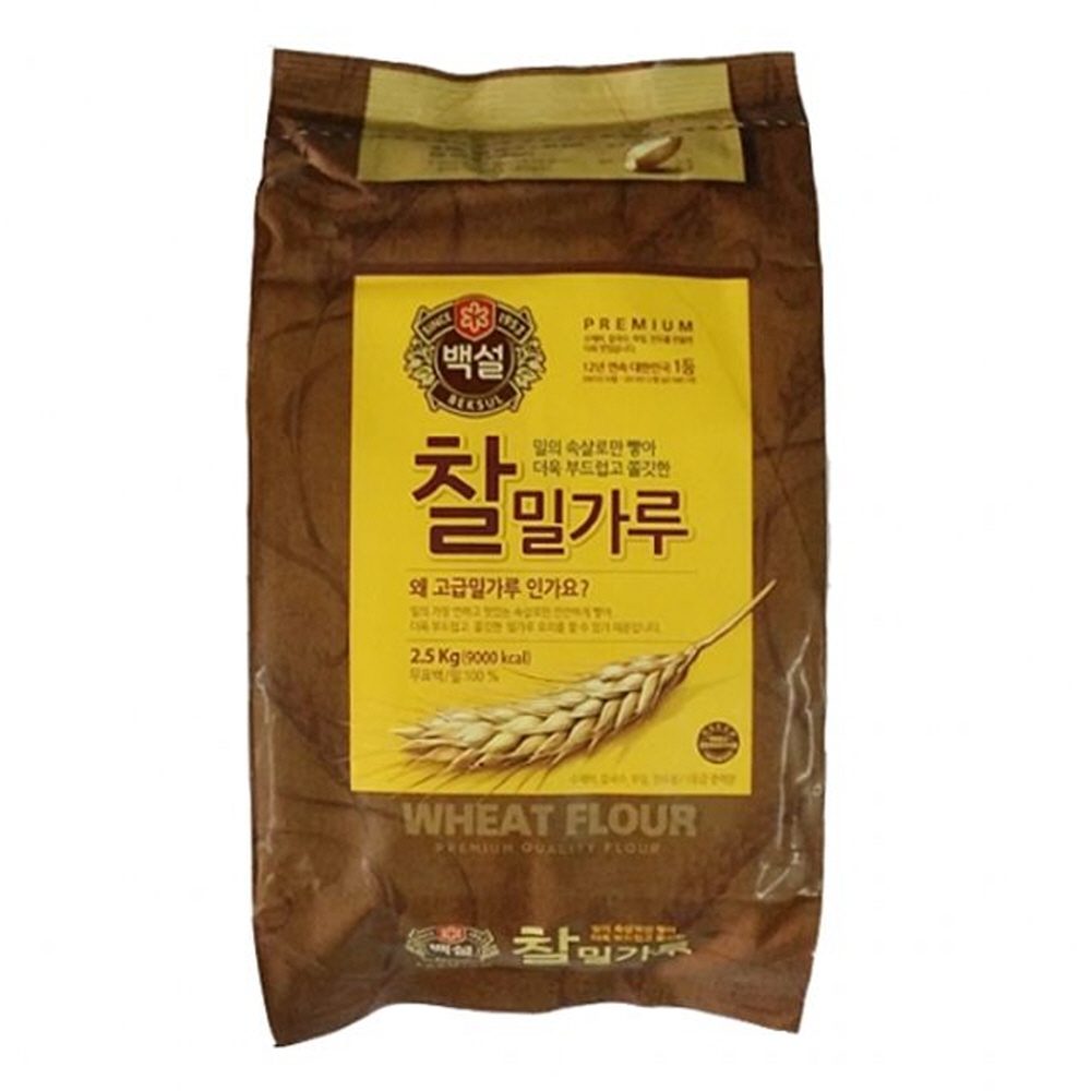 푸드) CJ백설 찰밀가루 2.5kg 식자재