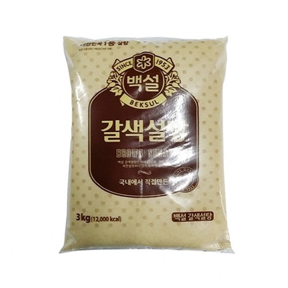 푸드 CJ백설 갈색설탕 중백 3kg 식자재