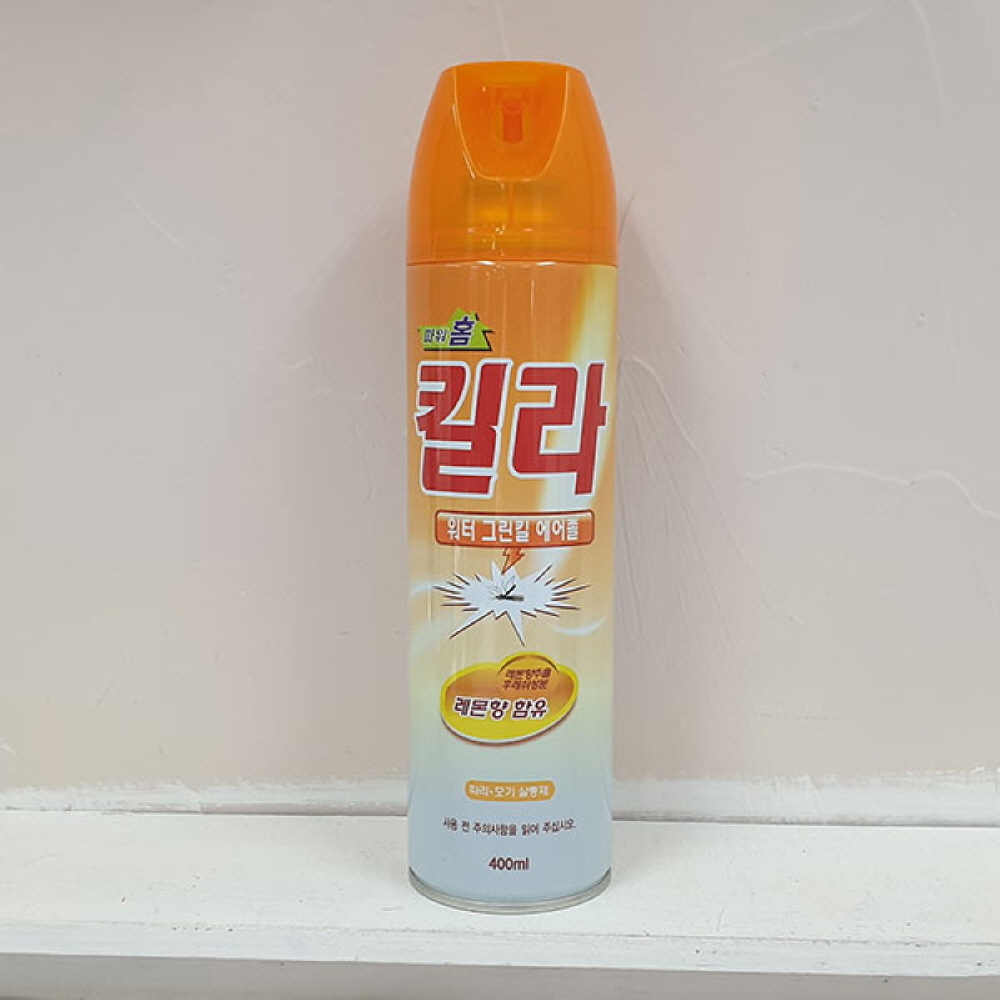 파워홈 워터 그린킬 에어졸 레몬향 400ml 버그킬러 캠핑 초파리 모기약