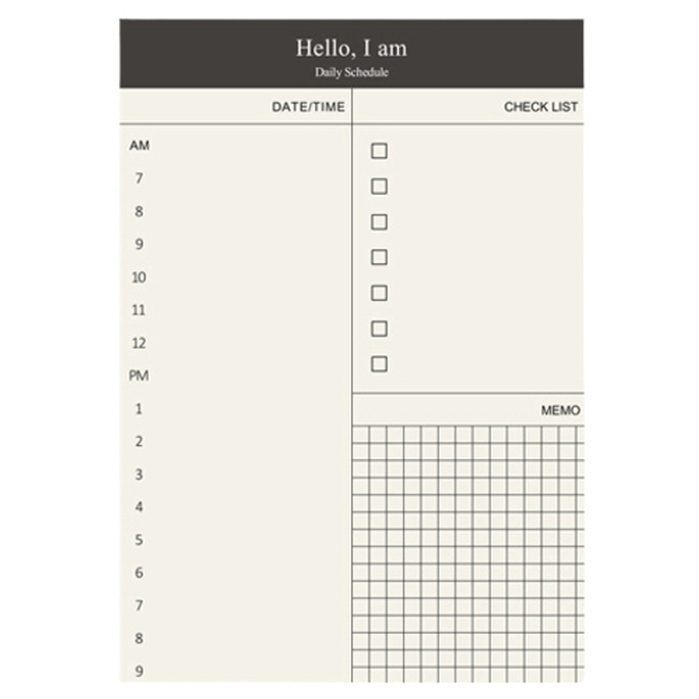 체크리스트 메모지 일과표 플랜