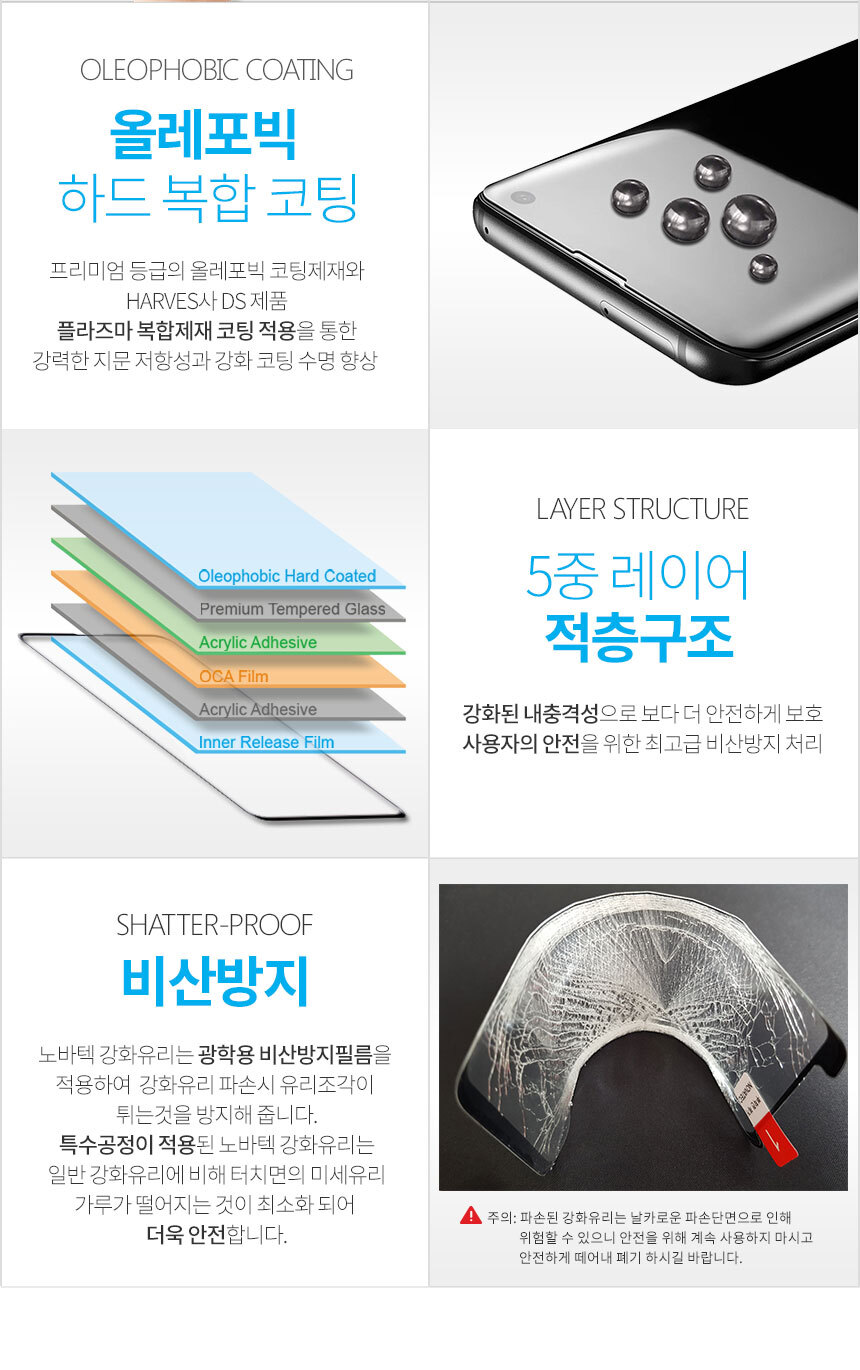 갤럭시 S10 플러스 5G e 풀점착 풀커버 고릴라 강화유리 전체접착