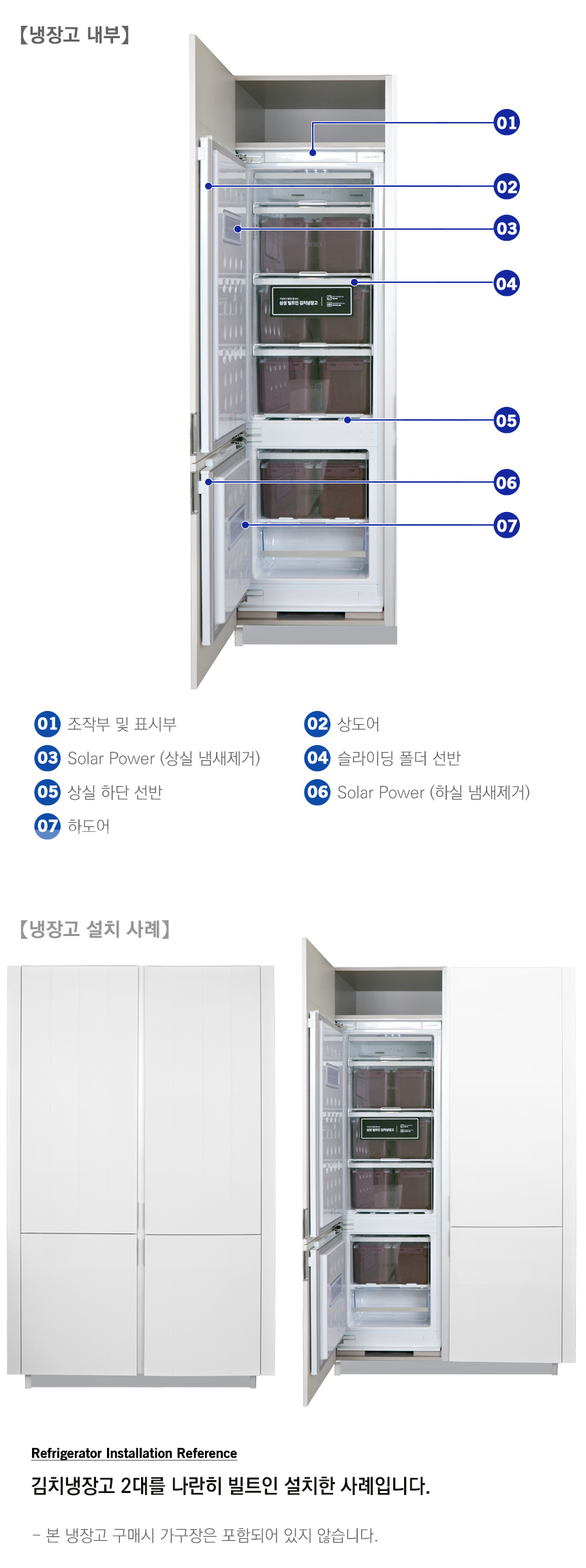 오케이마켓-삼성 김치냉장고 Rq22K5L01Ec 220ℓ 빌트인 가변도어