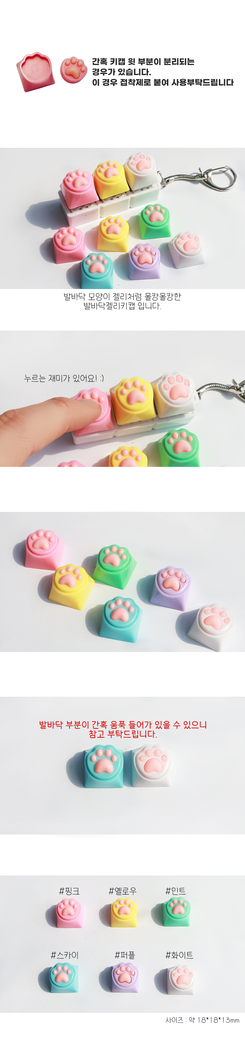 �߹ٴ� ���� Űĸ 6color ���� �̹���