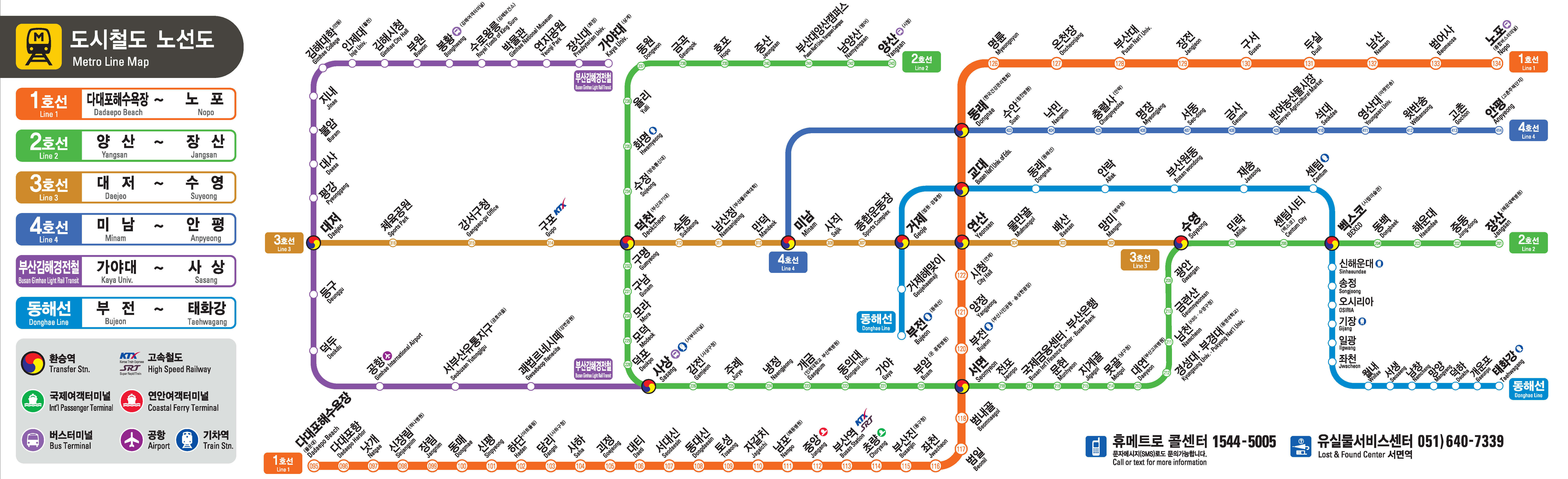부산지하철노선도