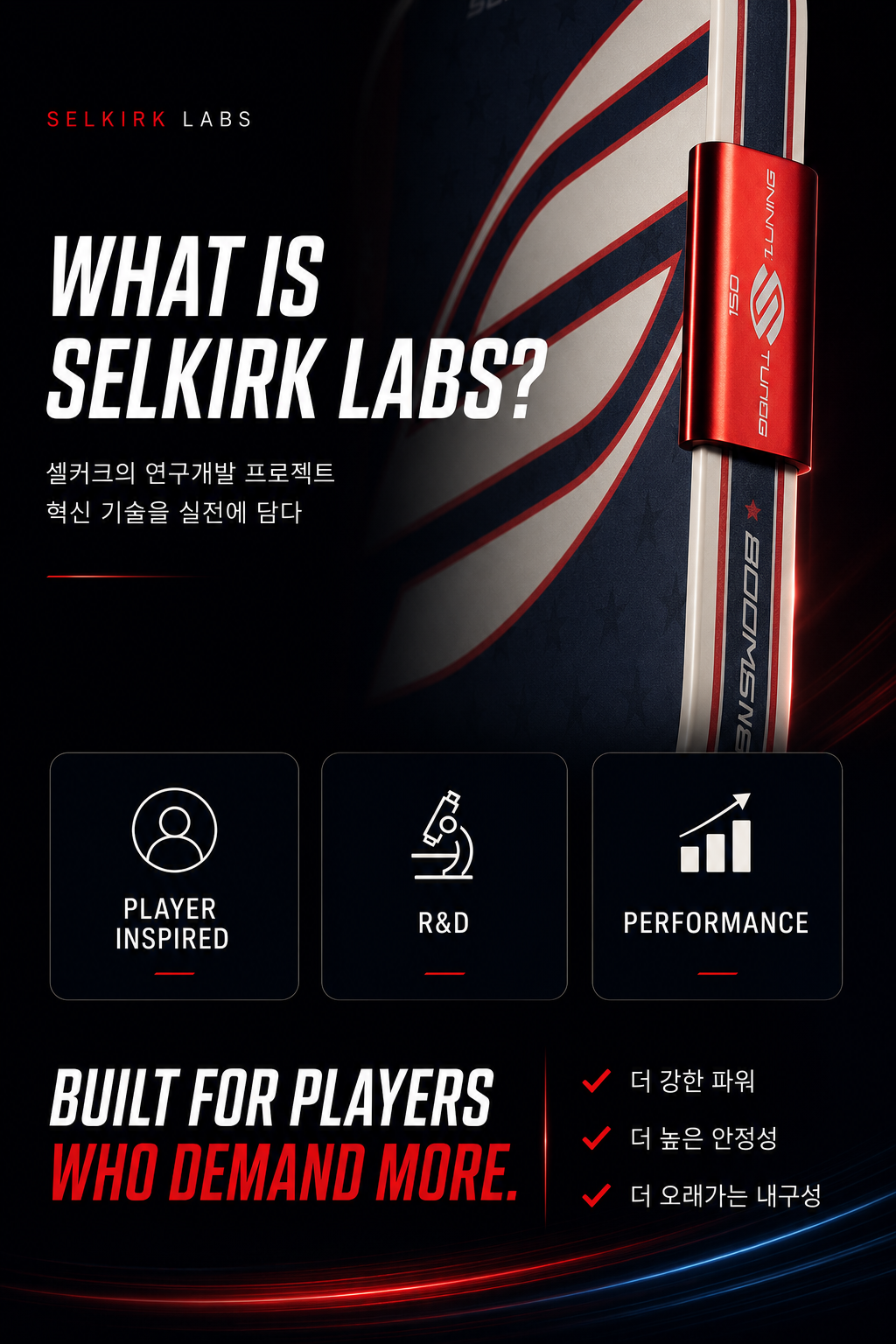 셀커크 LABS 프로젝트 붐스틱 파워 폼코어 피클볼 패들 1776 리미티드 에디션 · 7