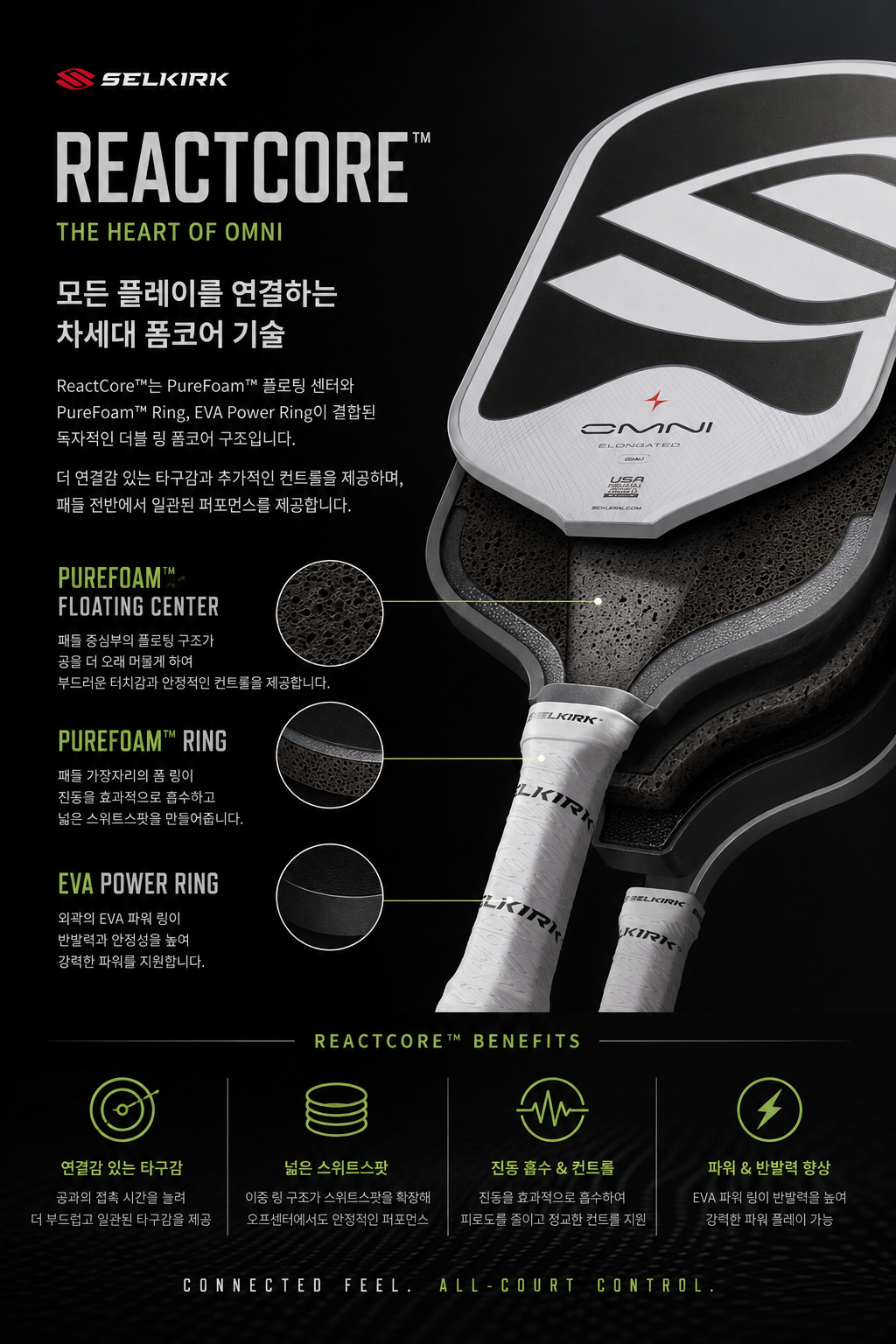 SELKIRK 셀커크 OMNI 옴니 Calypso 올코트 밸런스 폼코어 피클볼 패들 · 4