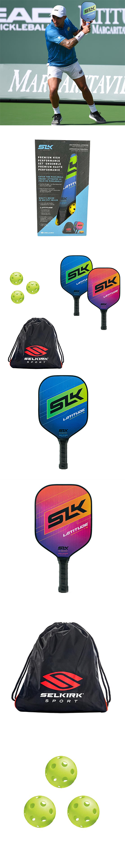 스포모티브 SLK Latitude Bundle Set 프리미엄 하이 퍼퍼먼스 피클볼 세트 · 3