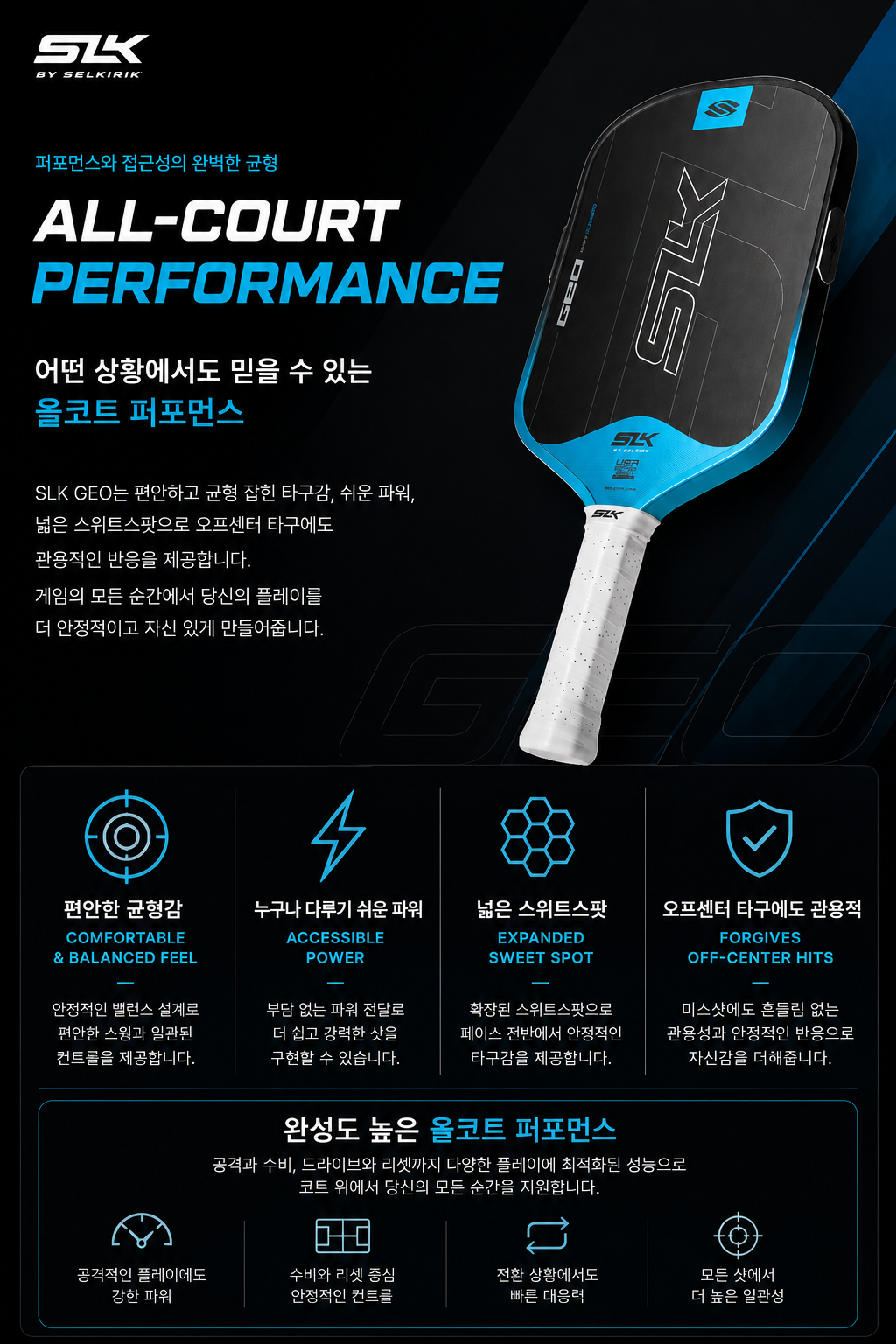 스포모티브 SLK Geo Widebody 14mm 피클볼 패들 · 7