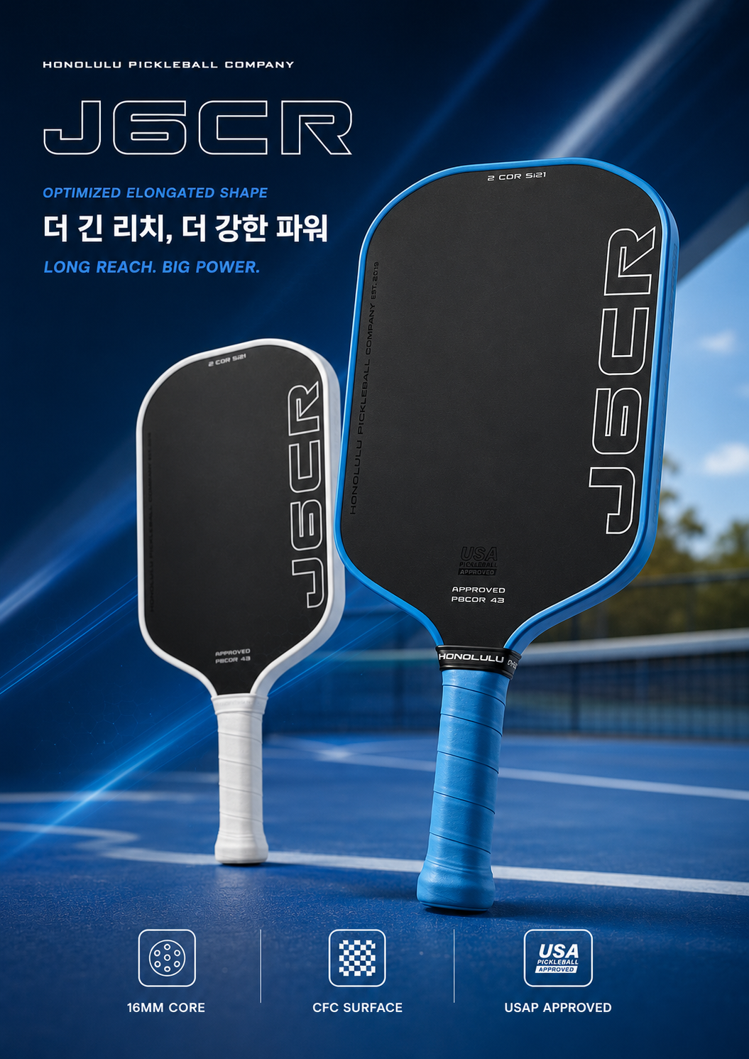 HONOLULU 호놀룰루 J6CR 피클볼 패들 · 3
