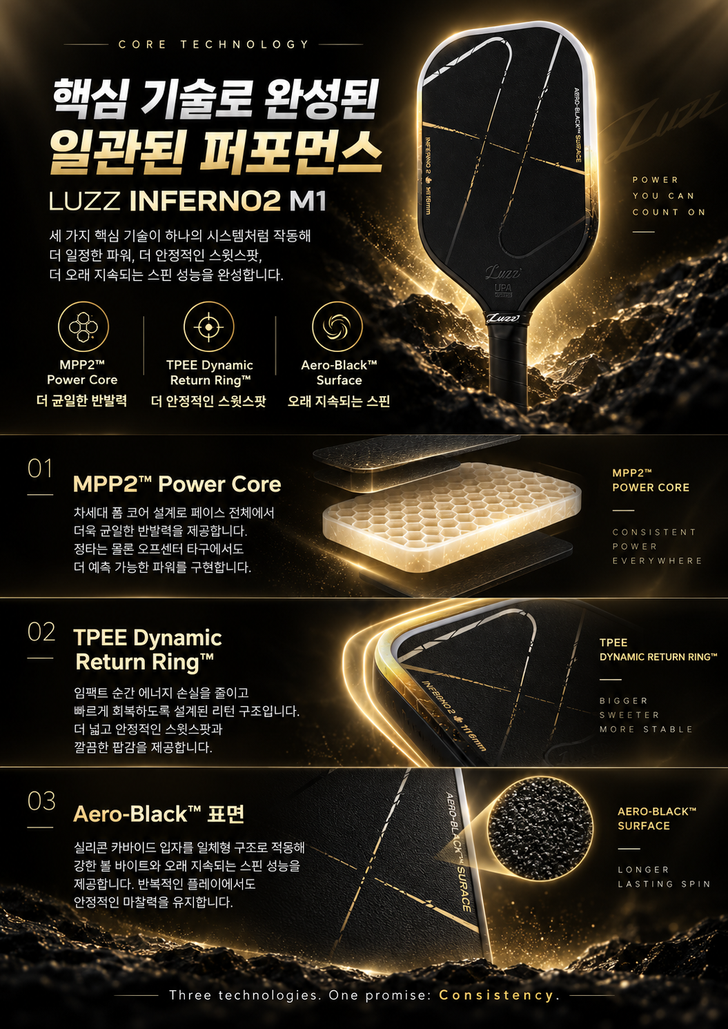Luzz 러즈 인페르노2 M1 16mm Dawn Gen4 엘리스 스핀 피클볼 패들 · 5