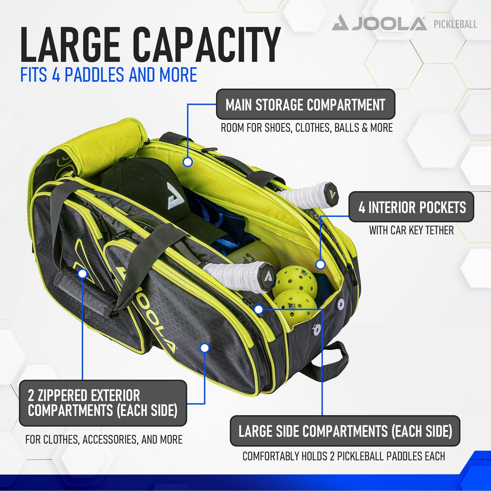 스포모티브 JOOLA Tour Elite Pickleball Bag 투어 엘리트 피클볼 가방 · 8