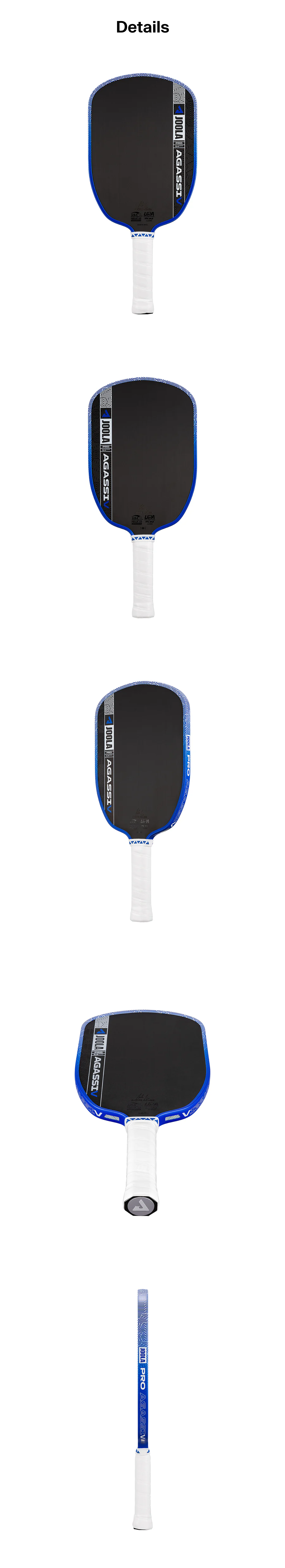스포모티브 JOOLA Agassi Pro V Andre Agassi Royal Blue 14mm 16mm 율라 애거시 블루 피클볼 패들 · 8