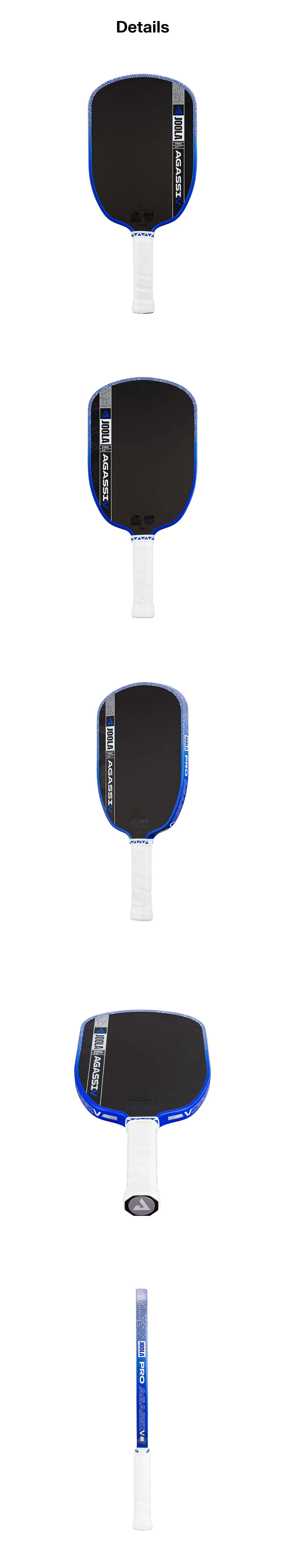 스포모티브 JOOLA Agassi Pro V Andre Agassi Royal Blue 14mm 16mm 율라 애거시 블루 피클볼 패들 · 12