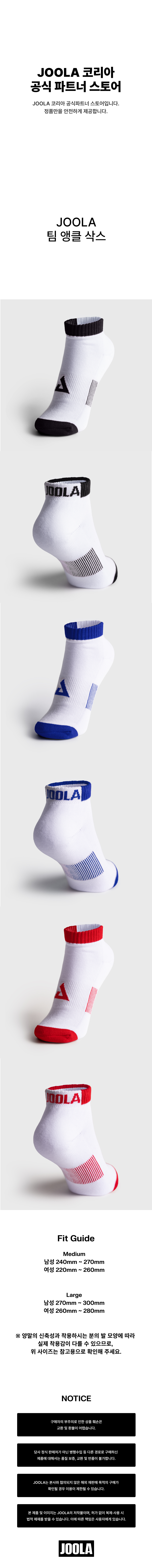 JOOLA Team Ankle Socks 앵클 양말(블랙) · 3