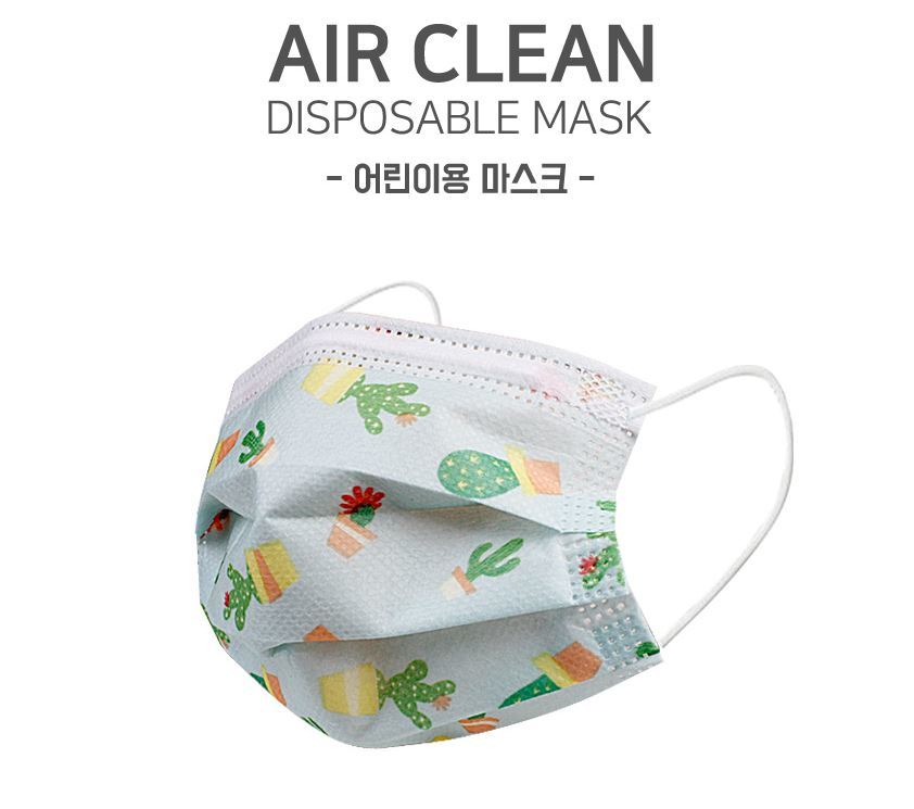 [에어클린 어린이용 캐릭터 일회용 마스크 50매]