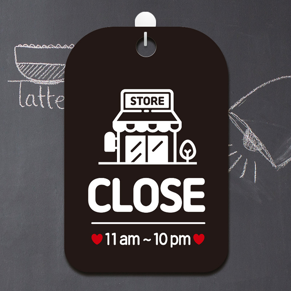 STORE CLOSE 11am-10pm 사각안내판 알림판 블랙