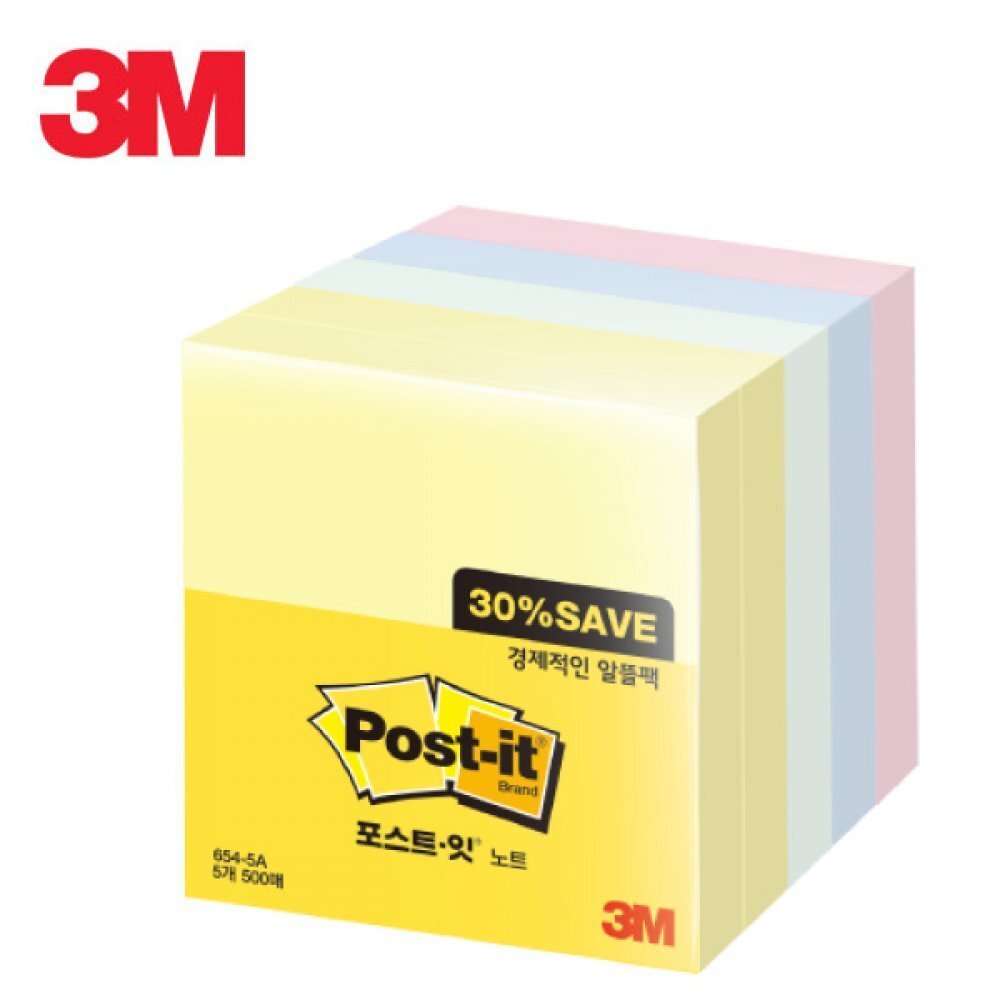 3M 노트 알뜰팩 654-5A