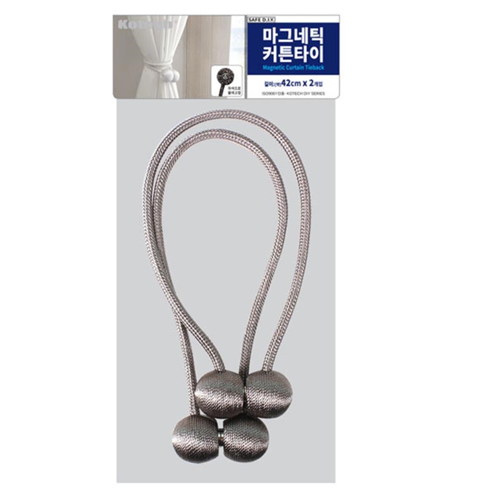 마그네틱 커튼타이 2개입 C-8147(색상랜덤)(420mm)