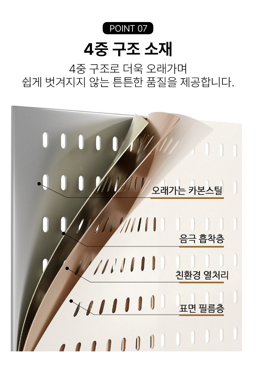 타공판 페그보드 세트 타공 보드 붙이는 무타공 책상 후크 자석 소품 상세 이미지 11