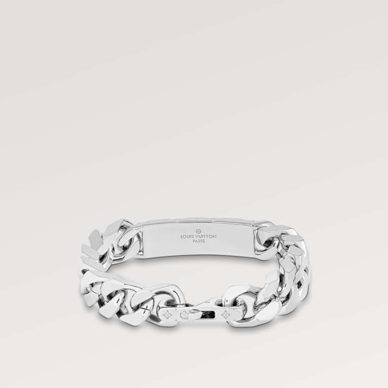 Louis Vuitton MONOGRAM Monogram Chain Silver Logo Bracelets (M00856, M00855)