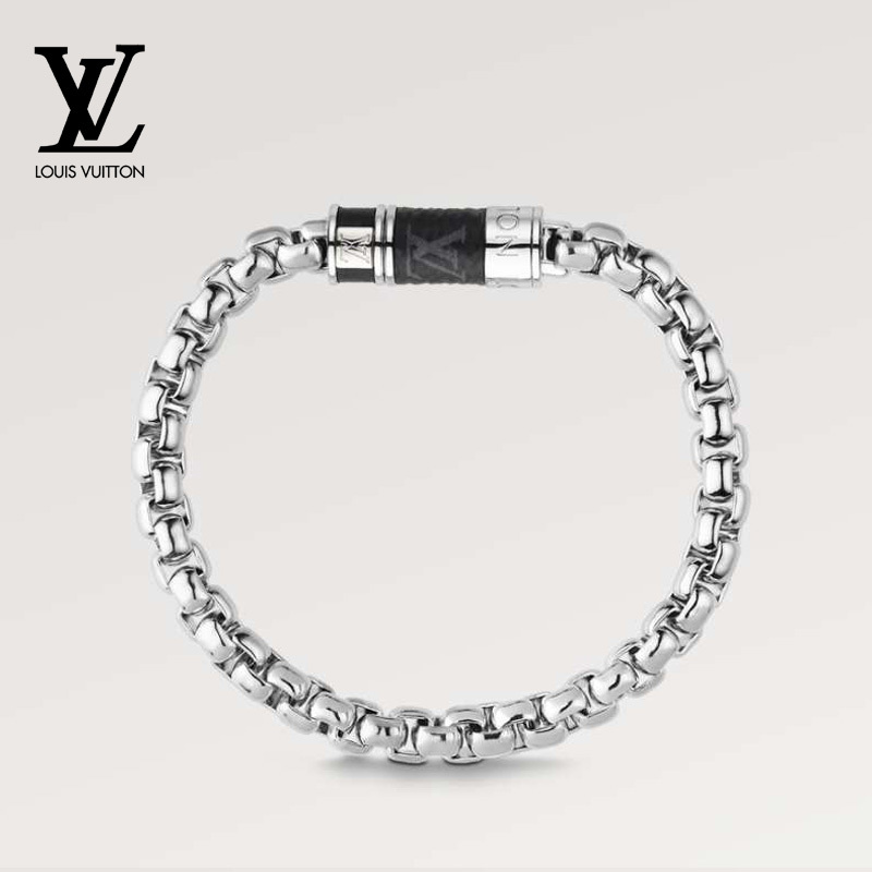 Louis Vuitton Metal Logo Bracelets (M0919L, M0919M) in 2023