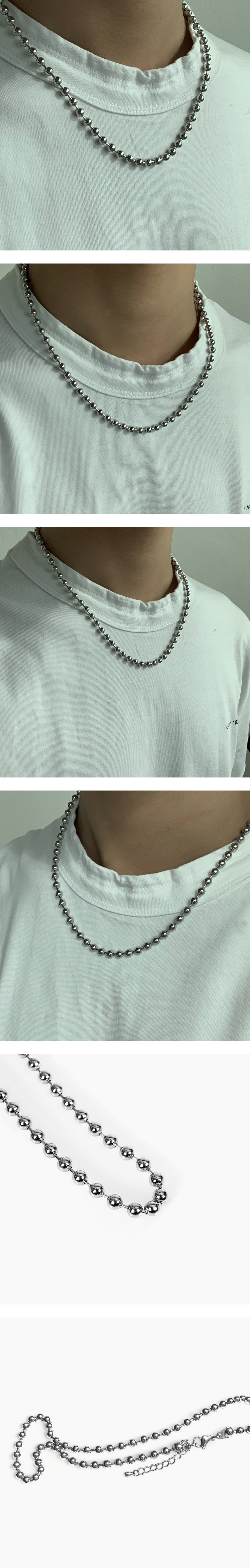 남자 비즈 체인 목걸이 Bead chain 상세 이미지 2