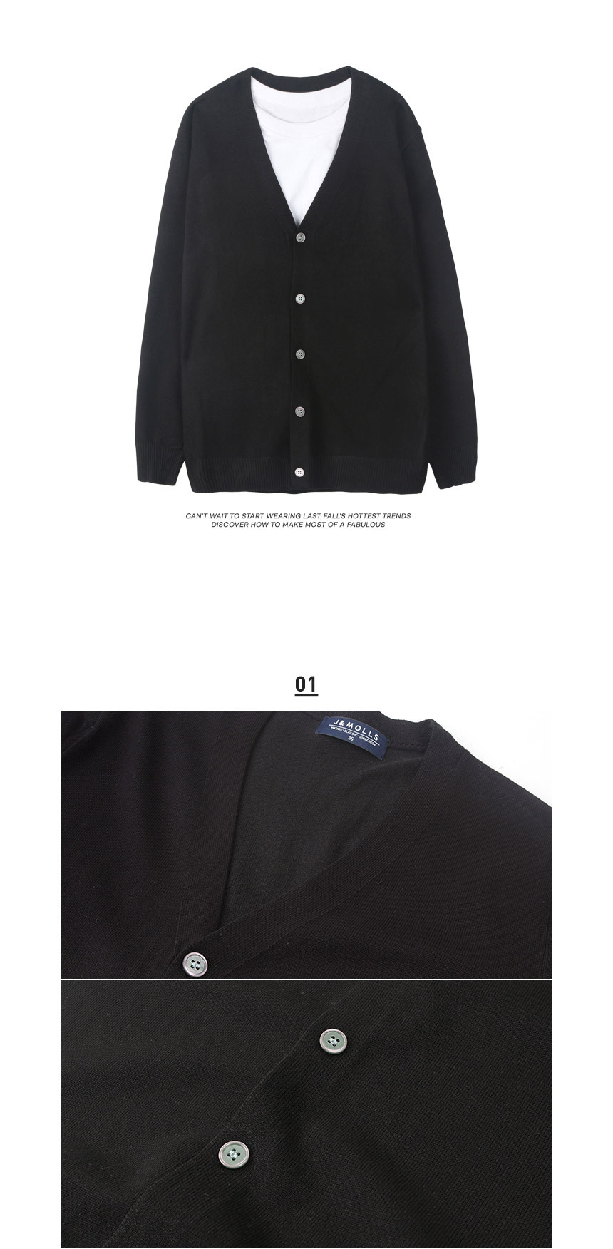 GIN-WB3CPT4976CR BLACK CARDIGAN main image 0