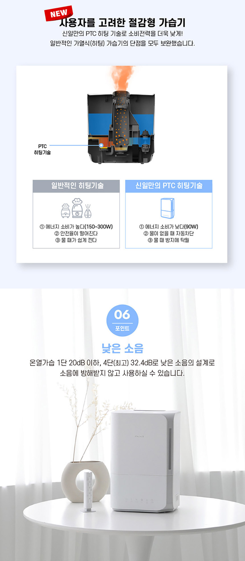 신일 대용량 복합식가습기 저온가열 하이브리드 타워 상세 이미지 12