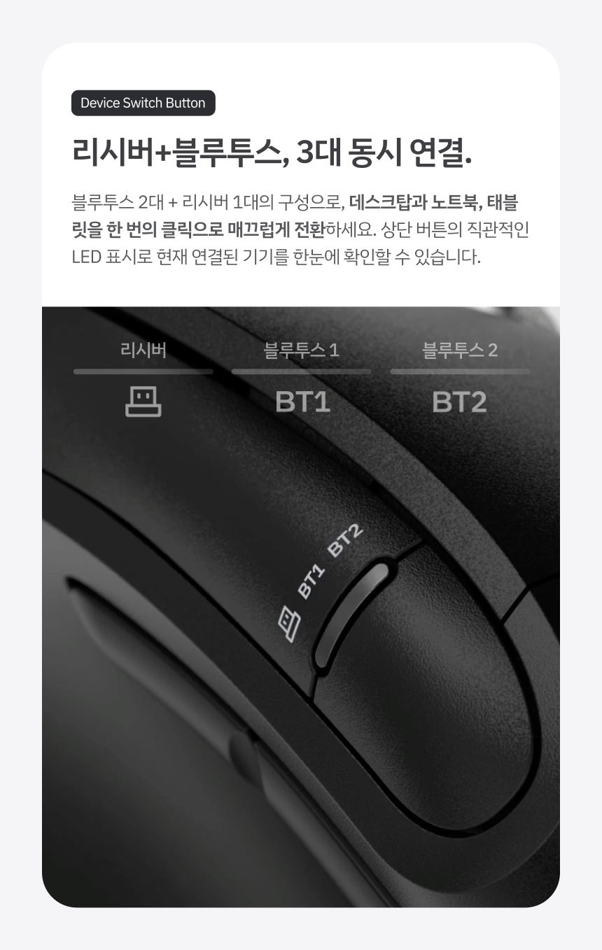 레드빈 퀀텀스크롤 버티컬마우스 무소음 마우스 무한휠 블루투스 무선 마우스 A79R