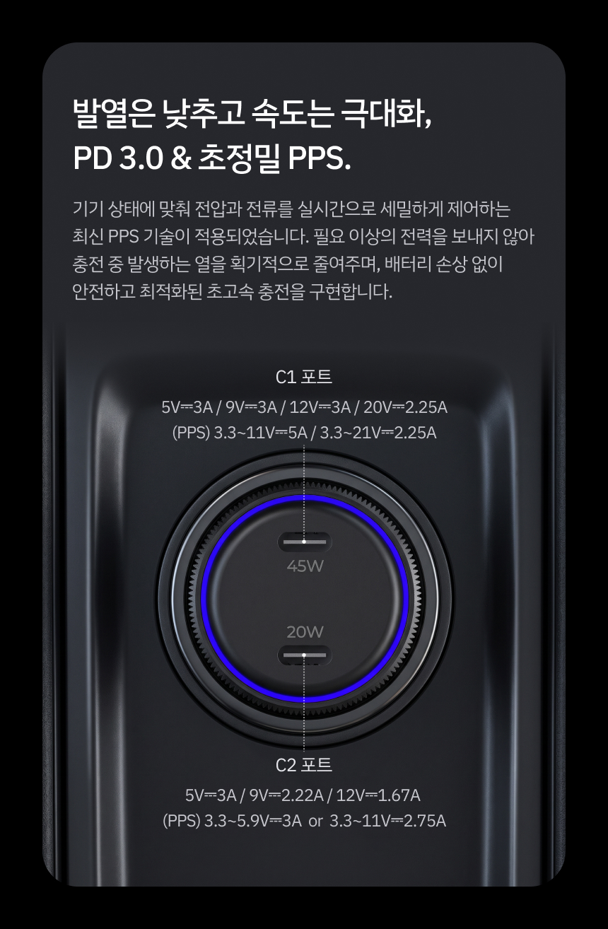 레드빈 오토스퀘어 65W 충전기 Qi2.2 C타입 차량용 고속시거잭 충전기 C326