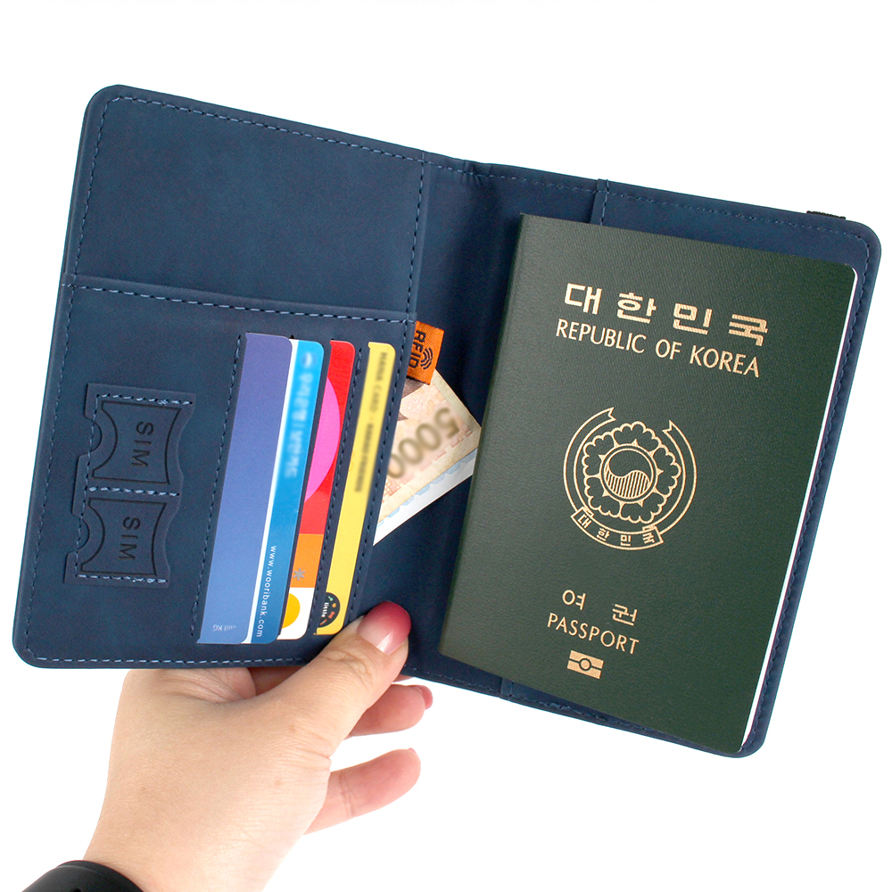 개별포장PVC가방 여권보관함 여권보관용품 여권호더 여행용보관품 여권호텔패스케이스 여행용여권케이스 카드지갑 트레블월렛 케이스 가죽 여권 기본 진파랑 해외여행 여권케이스