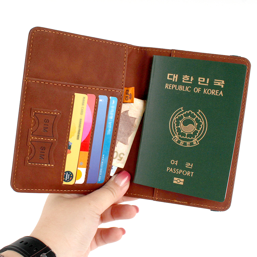 여행용여권케이스 인조가죽지갑 트레블월렛 여권케이스컬러 가죽케이스 여행지파우치 여권파우치가죽 여권보호케이스 진회색여권케이스 갈색 가죽 기본 케이스 여권 해외여행 여권케이스
