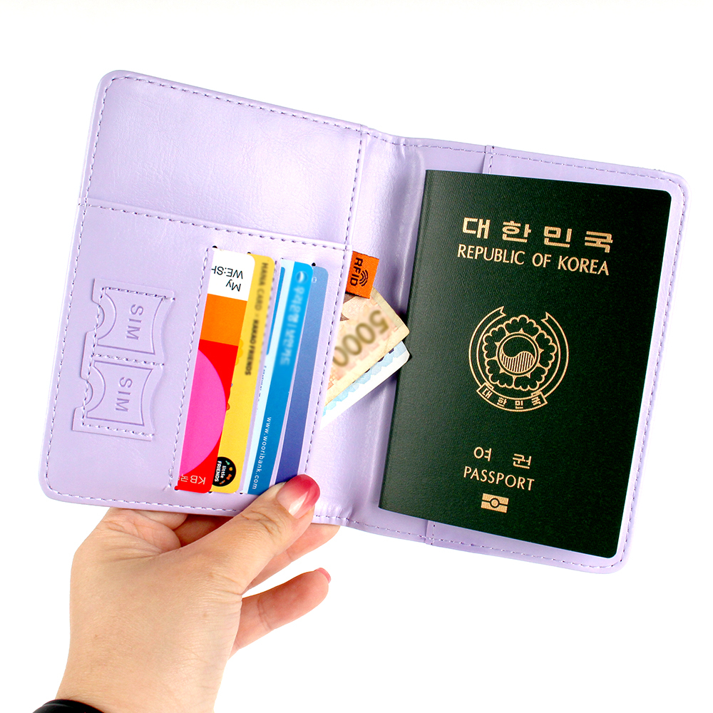 신용카드케이스 PVC여권보관함 스카이케이스 여권파우치가죽 개별포장PVC가방 살구색가죽제품 여권케이스가죽 신분증케이스 케이스 가죽 여권 연보라 파스텔 트레블월렛 해외여행 여권케이스