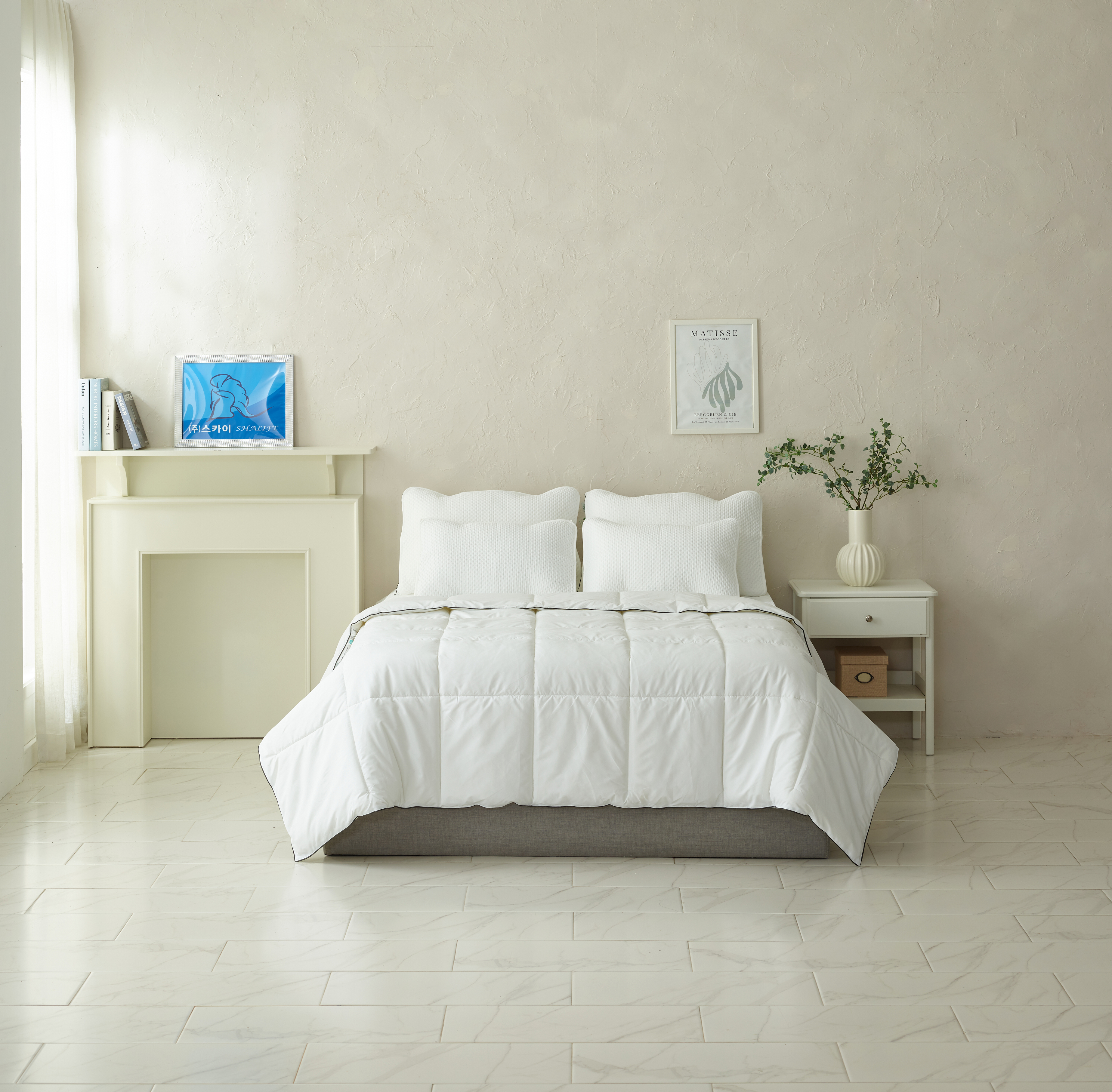 [샬리프] 이든 화이트 양모이불 퀸