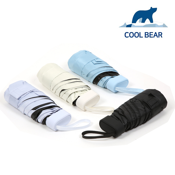 [쿨베어] 국내KC인증 쿨베어 99.9% UV차단 파우치 5단 양우산(UPF50+)