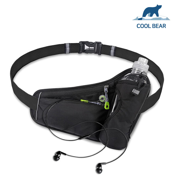 [쿨베어] 포켓 스포츠 웨이스트 백 (블랙)