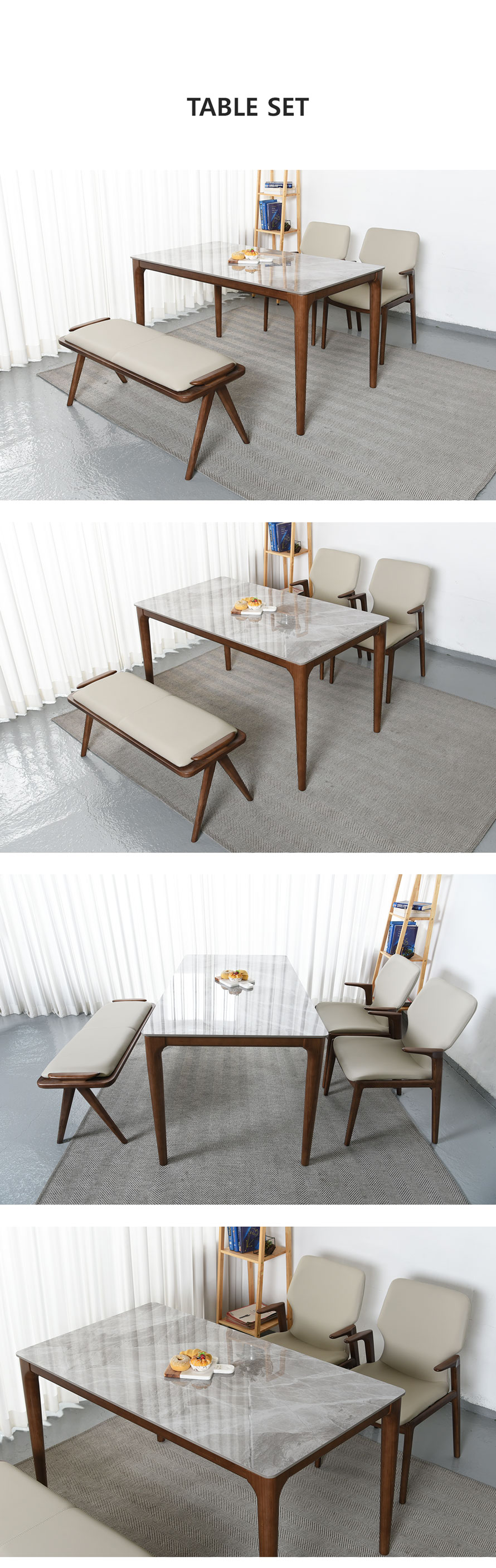 T0040CW 포세린 세라믹 상판과 애쉬 원목 프레임