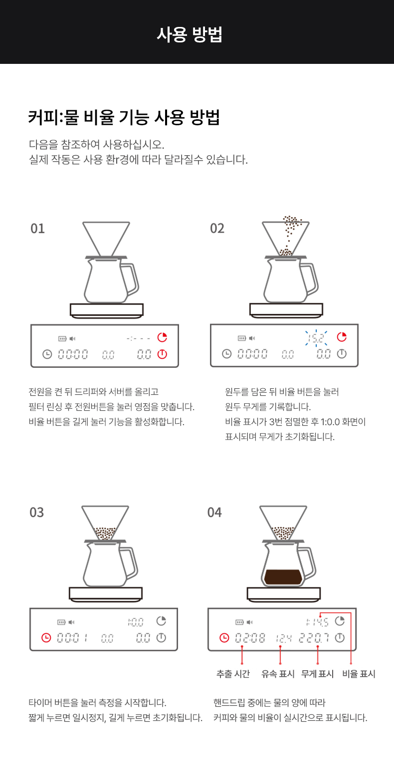 타임모어 블랙 미러 베이직 3 커피 저울
