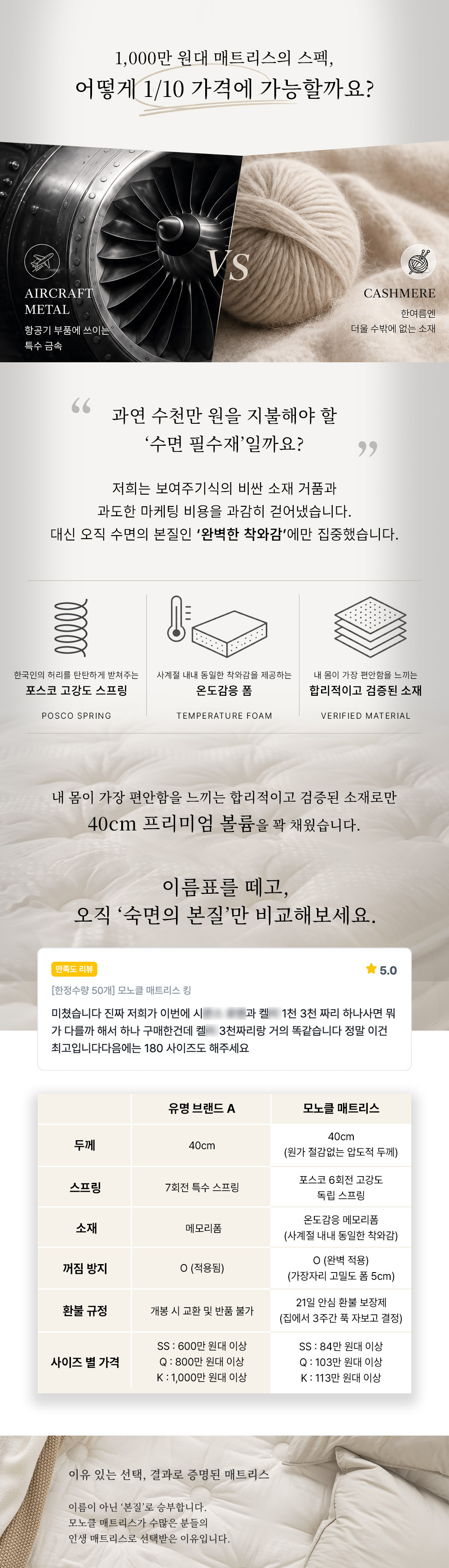 모노클 매트리스 시리즈