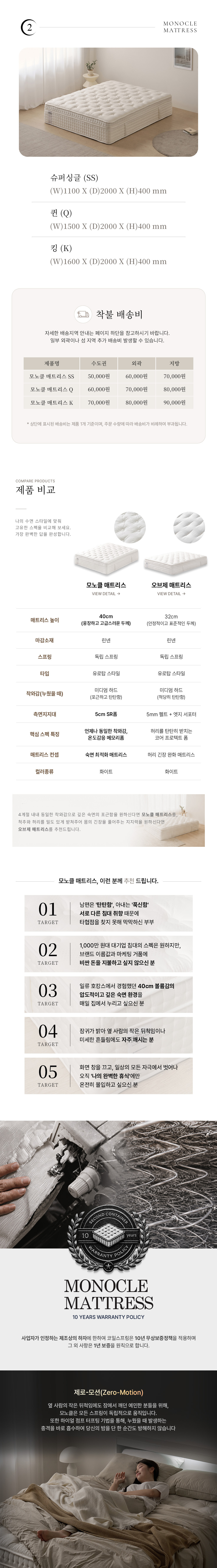 모노클 매트리스 시리즈