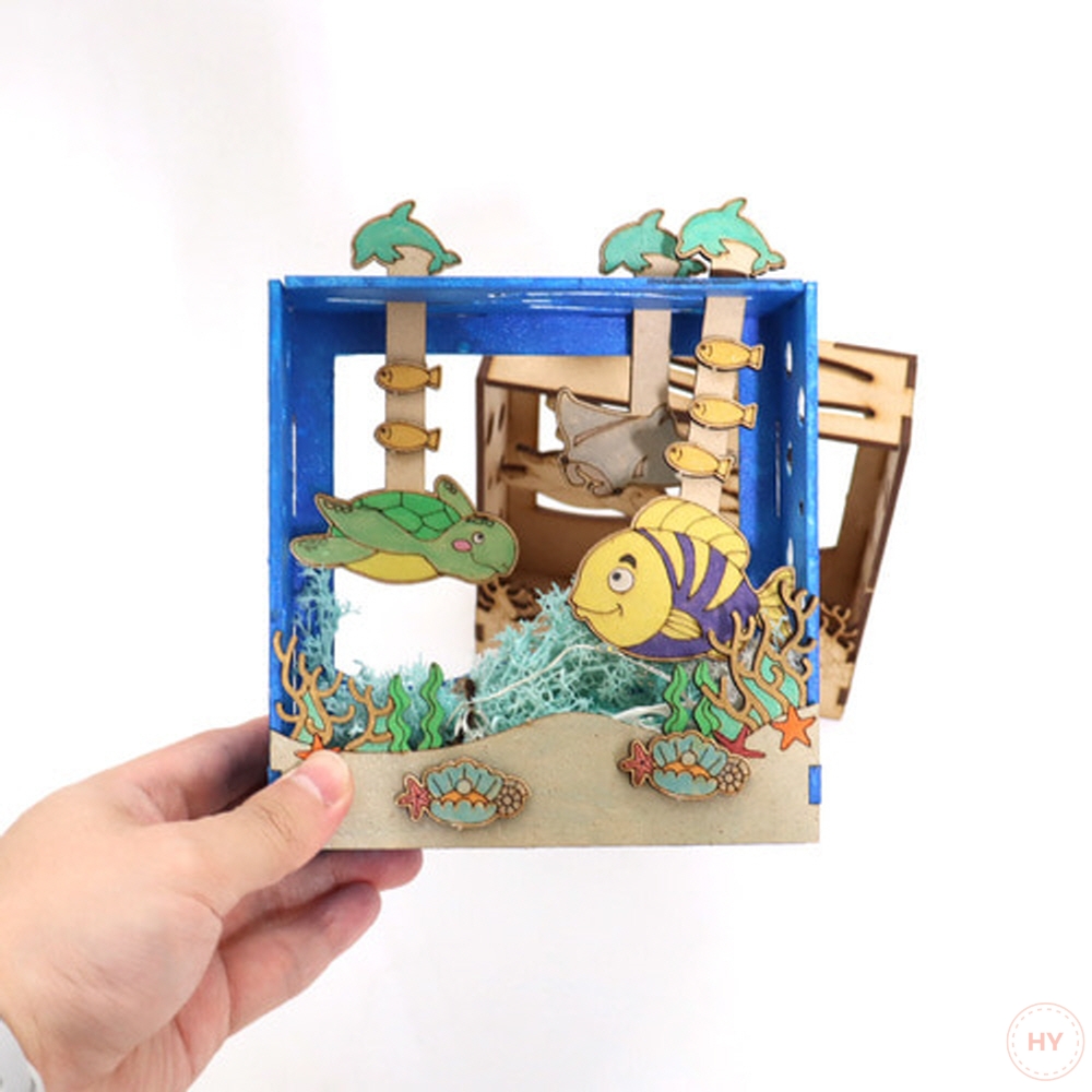 우드공예 MDF DIY 입체화분 액자 시어터 [바다 이야기]