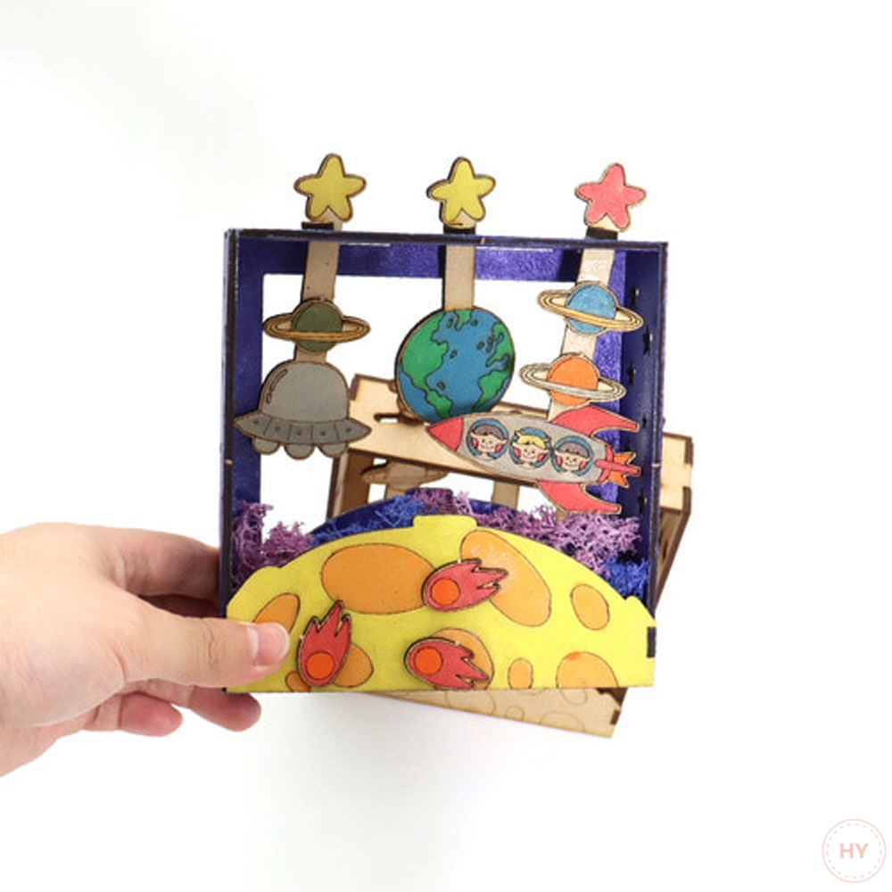 우드공예 MDF DIY 입체화분 액자 시어터 [우주 이야기]