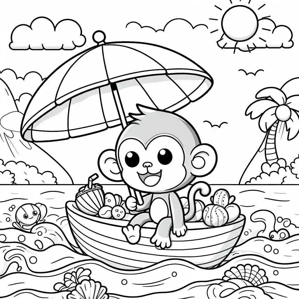 원숭이 색칠공부 도안 이미지 10 원숭이 색칠공부 도안 이미지 10