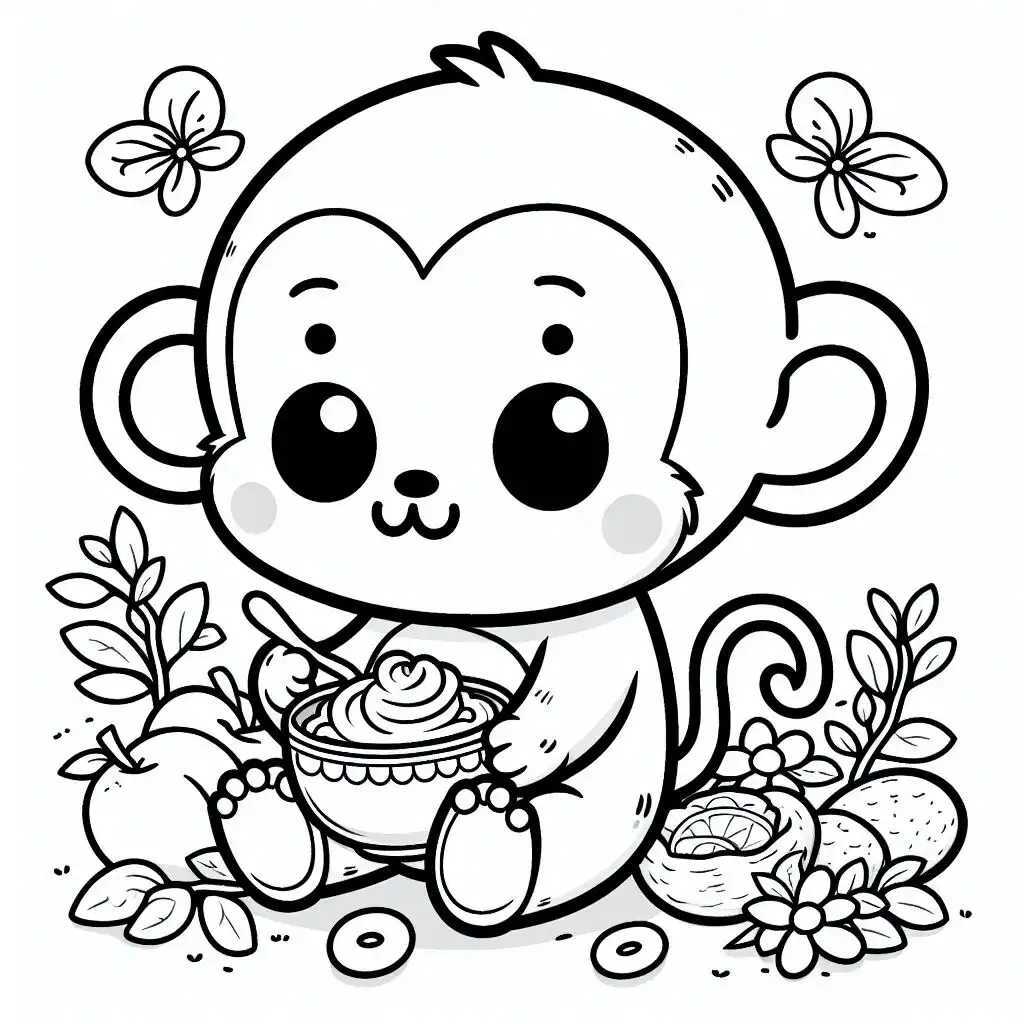 원숭이 색칠공부 도안 이미지 16 원숭이 색칠공부 도안 이미지 16