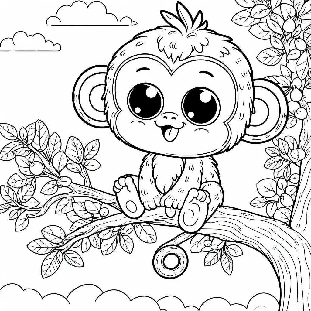 원숭이 색칠공부 도안 이미지 19 원숭이 색칠공부 도안 이미지 19