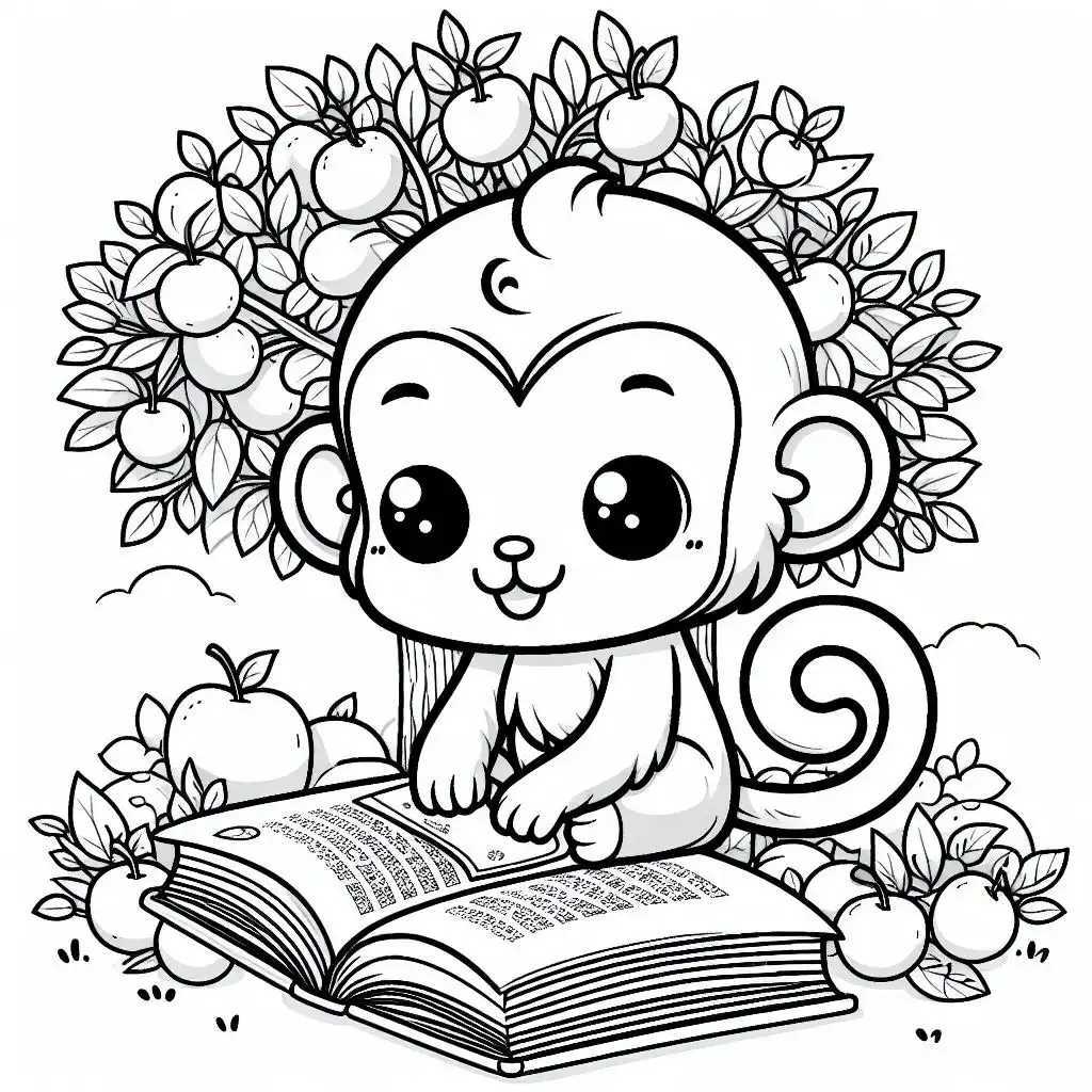 원숭이 색칠공부 도안 이미지 2 원숭이 색칠공부 도안 이미지 2